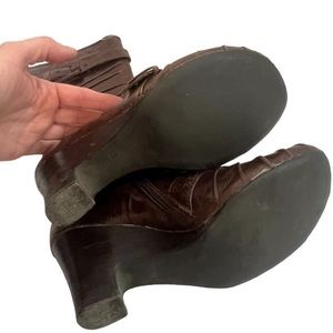 Miz Mooz Brown Leather Belvedere Boho Distressed Tall Boots Size 7